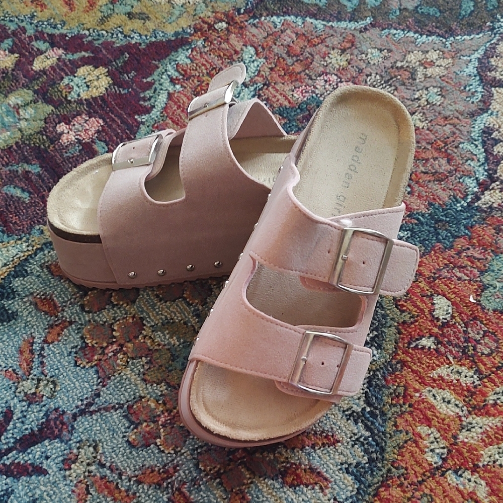 Madden Girl Pink Sandals with Adjustable Buckles